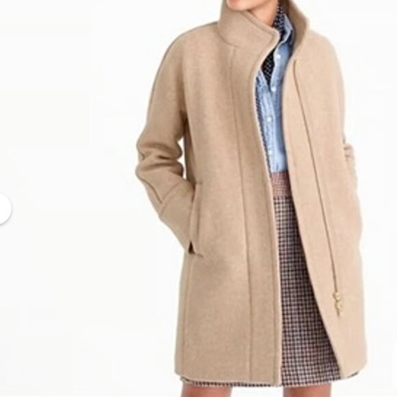 J. Crew Stadium Cloth by Nello Gori Cocoon Wool Women's Full Zip Coat in Sand - Picture 1 of 7